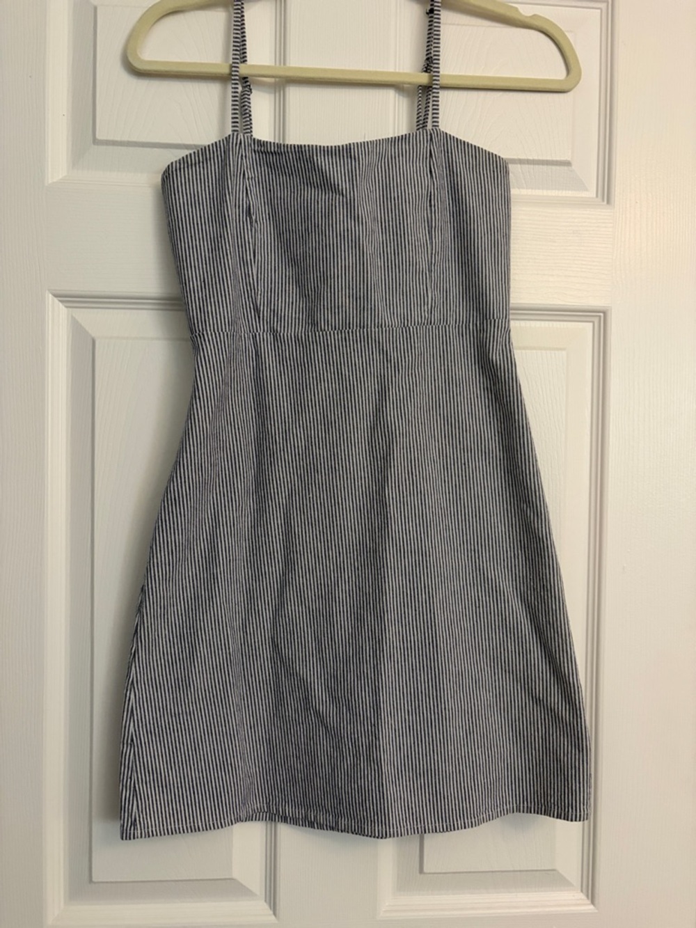 Brandy Melville Blue & White Pinstripe Spaghetti Strap Mini Dress